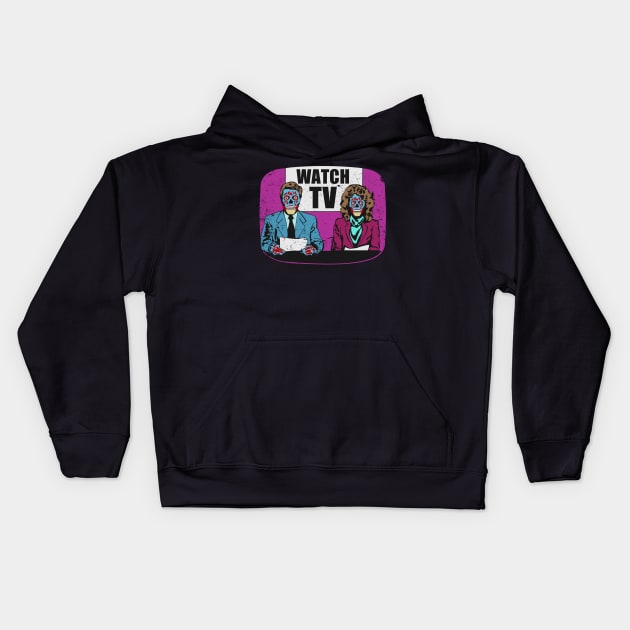 They Live! Obey, Consume, Buy, Sleep, No Thought and Watch TV Kids Hoodie by DaveLeonardo